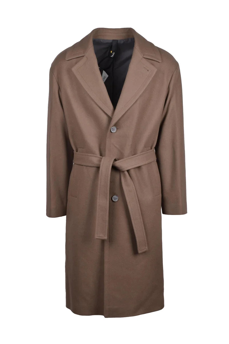 Mid-Length Brown Wool-Blend Hevo Coat