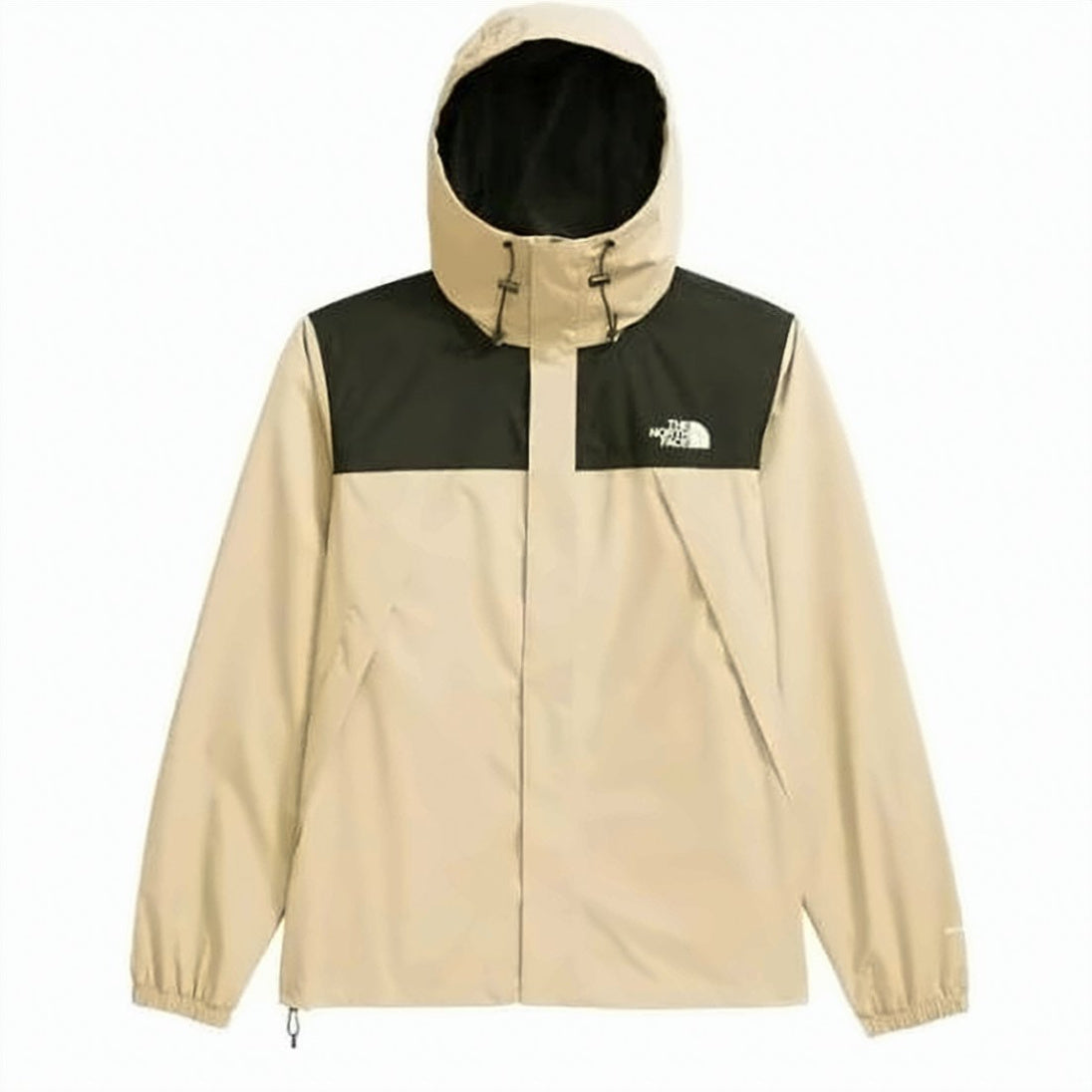 Beige Lightweight Nylon Hooded Contrast Jacket