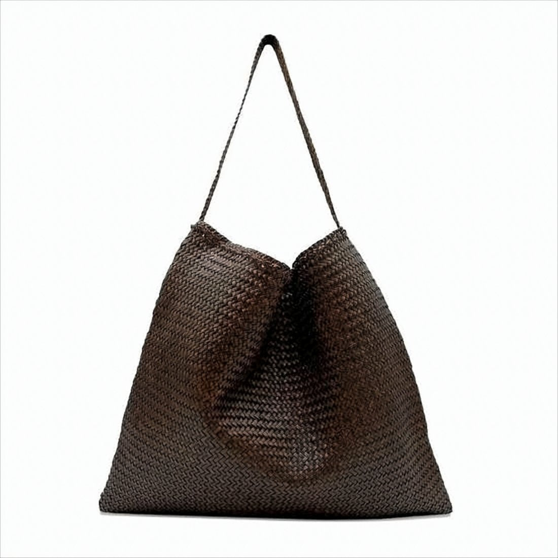 Woven Buffalo Leather Shoulder Bag