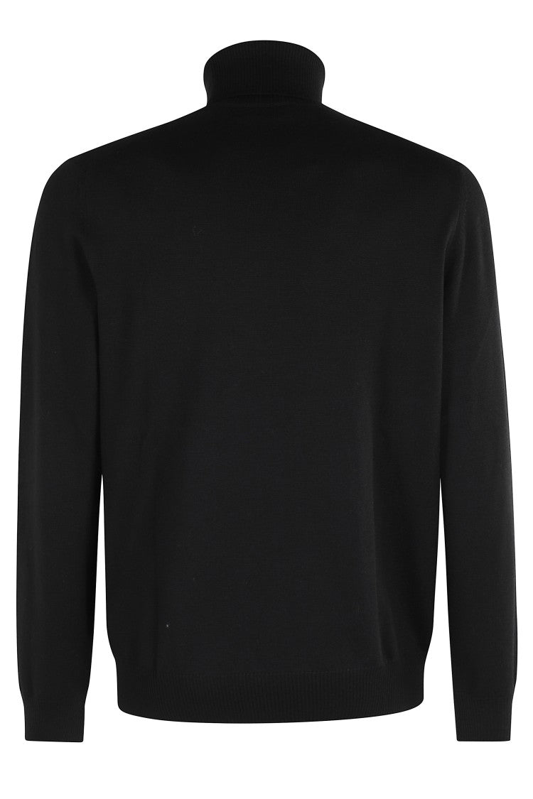 High-Neck Wool Sweater With Long Sleeves