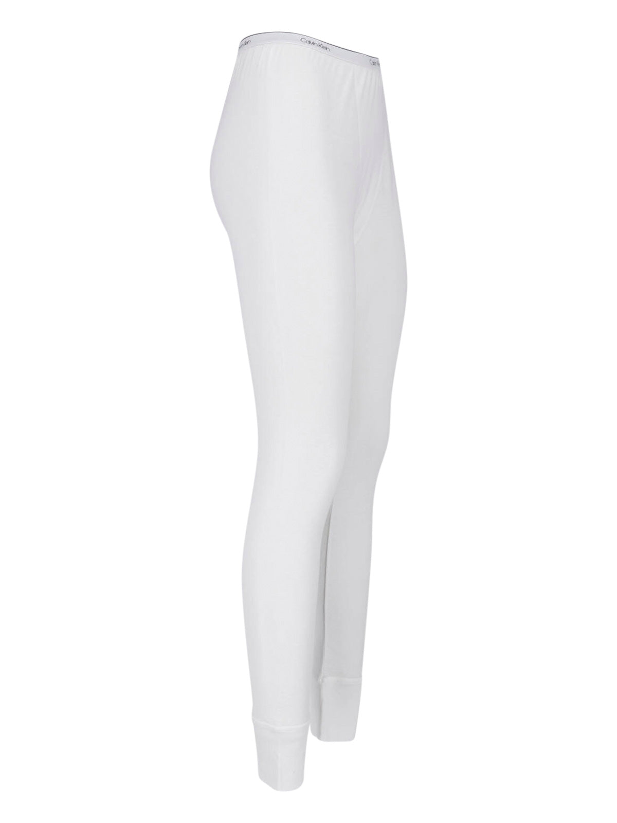 White Slim-Fit Ribbed Cuff Logo Trousers