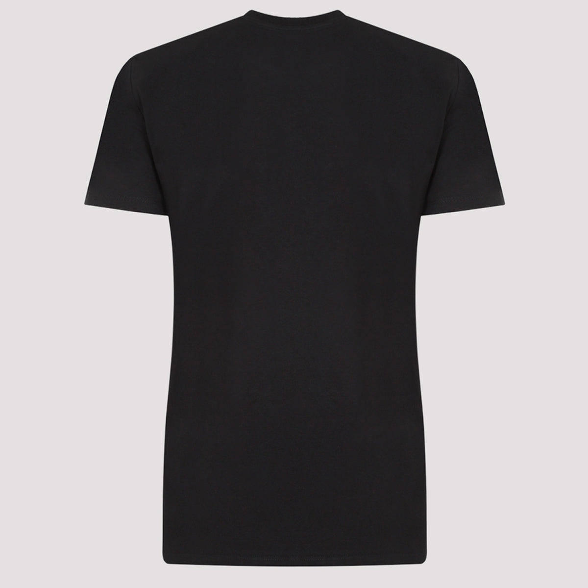 Short-Sleeved Black Cotton T-Shirt with Pocket Detail