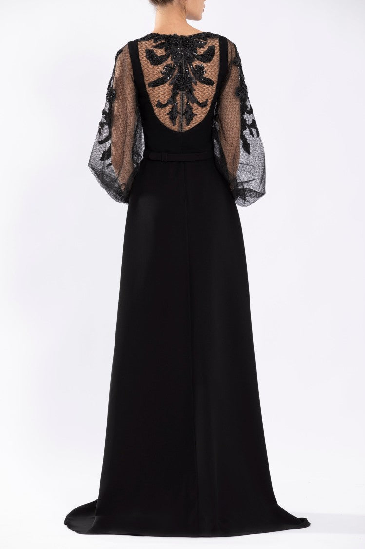 Crepe Dress With Envelope Skirt