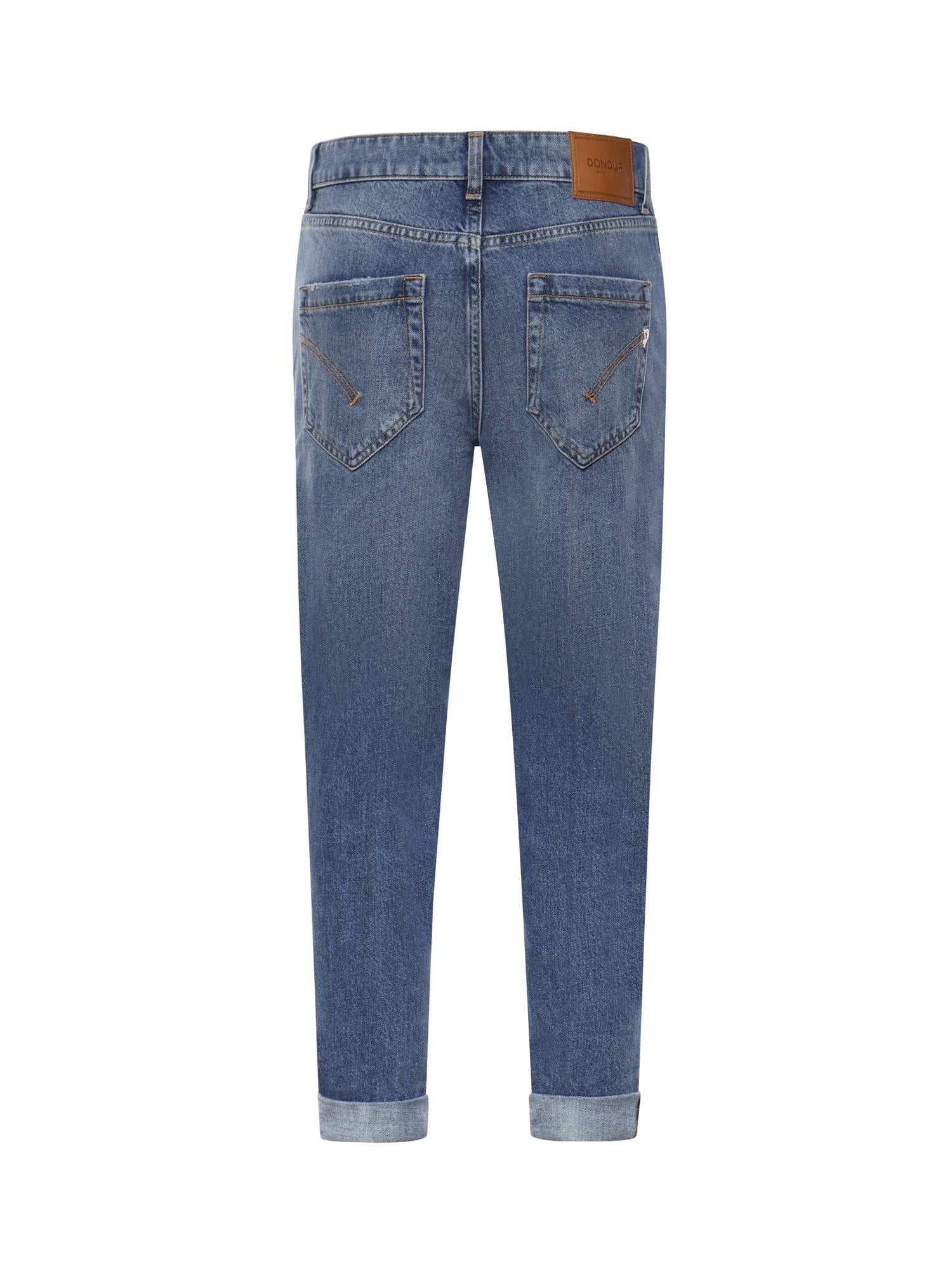 Mid-Rise Jeans with Metallic Buttons and Rolled Cuffs