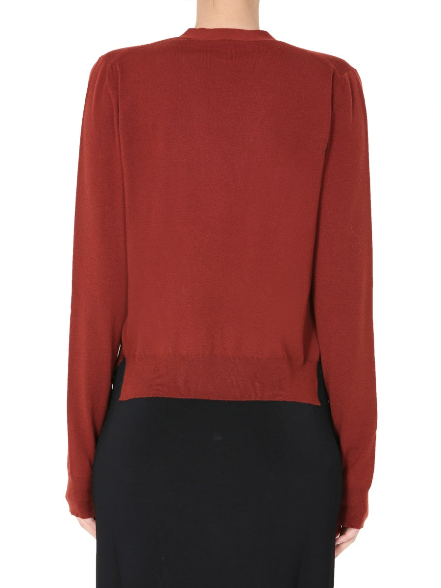 V-Neck Button-Front Cardigan with Cashmere Blend