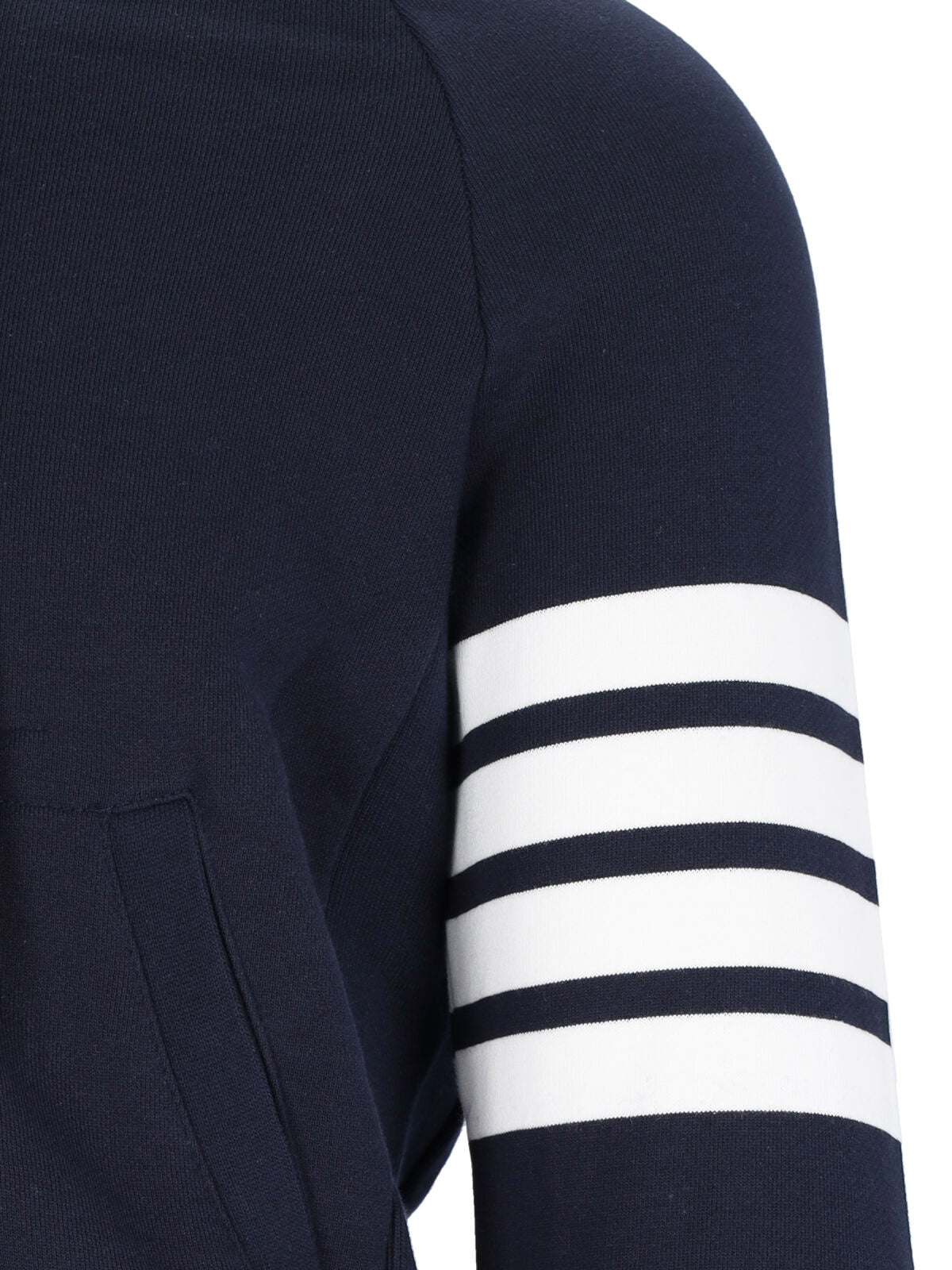 "4-Bar" Zip-Up Sweatshirt, In Blue Cotton