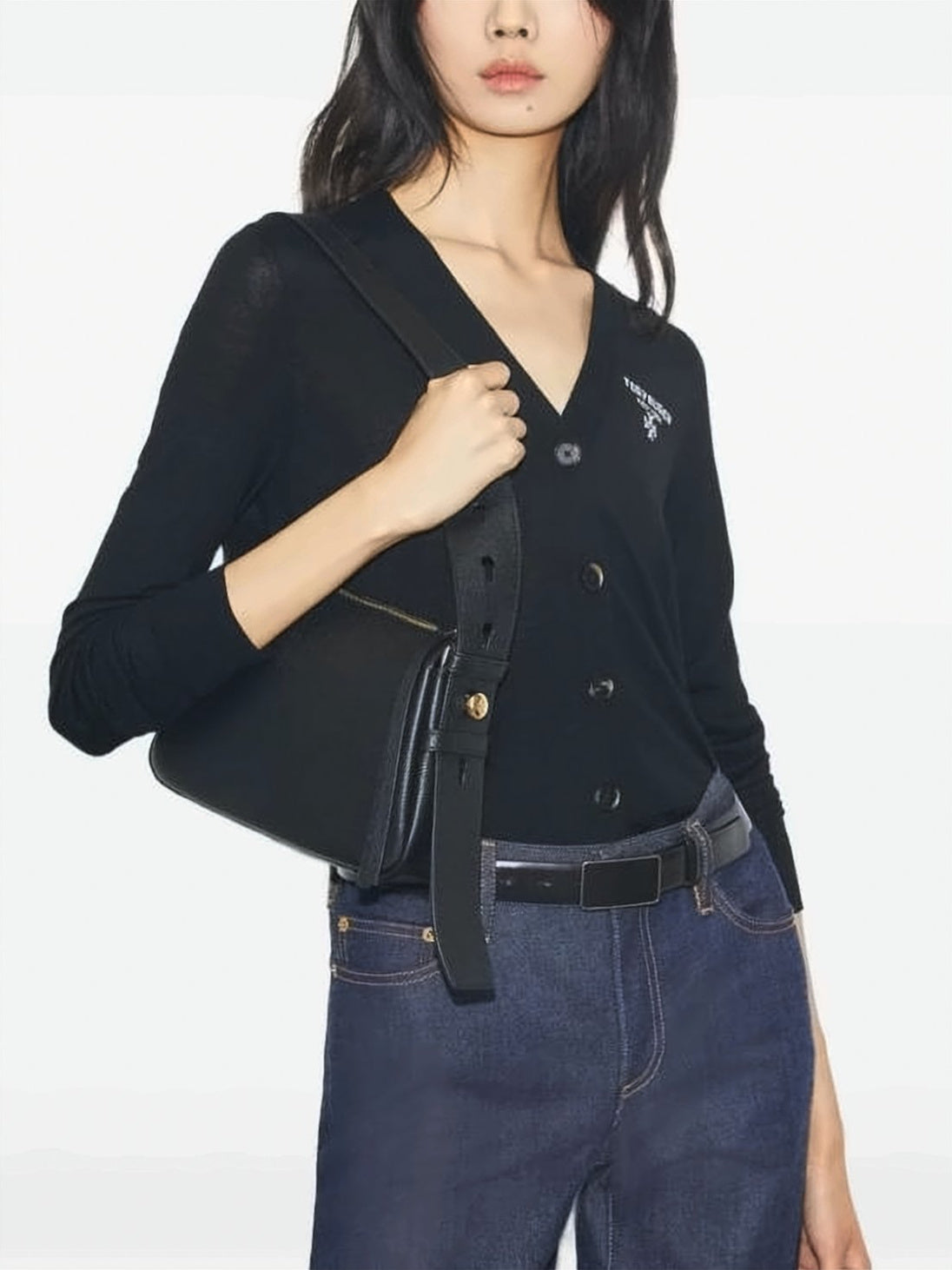 Brown Textured Cow Leather Keyhole Shoulder Bag
