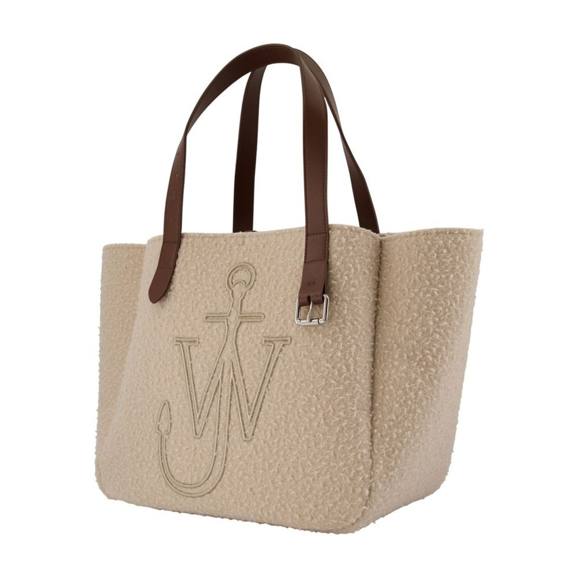 Belt Shopper Bag - Wool - Beige