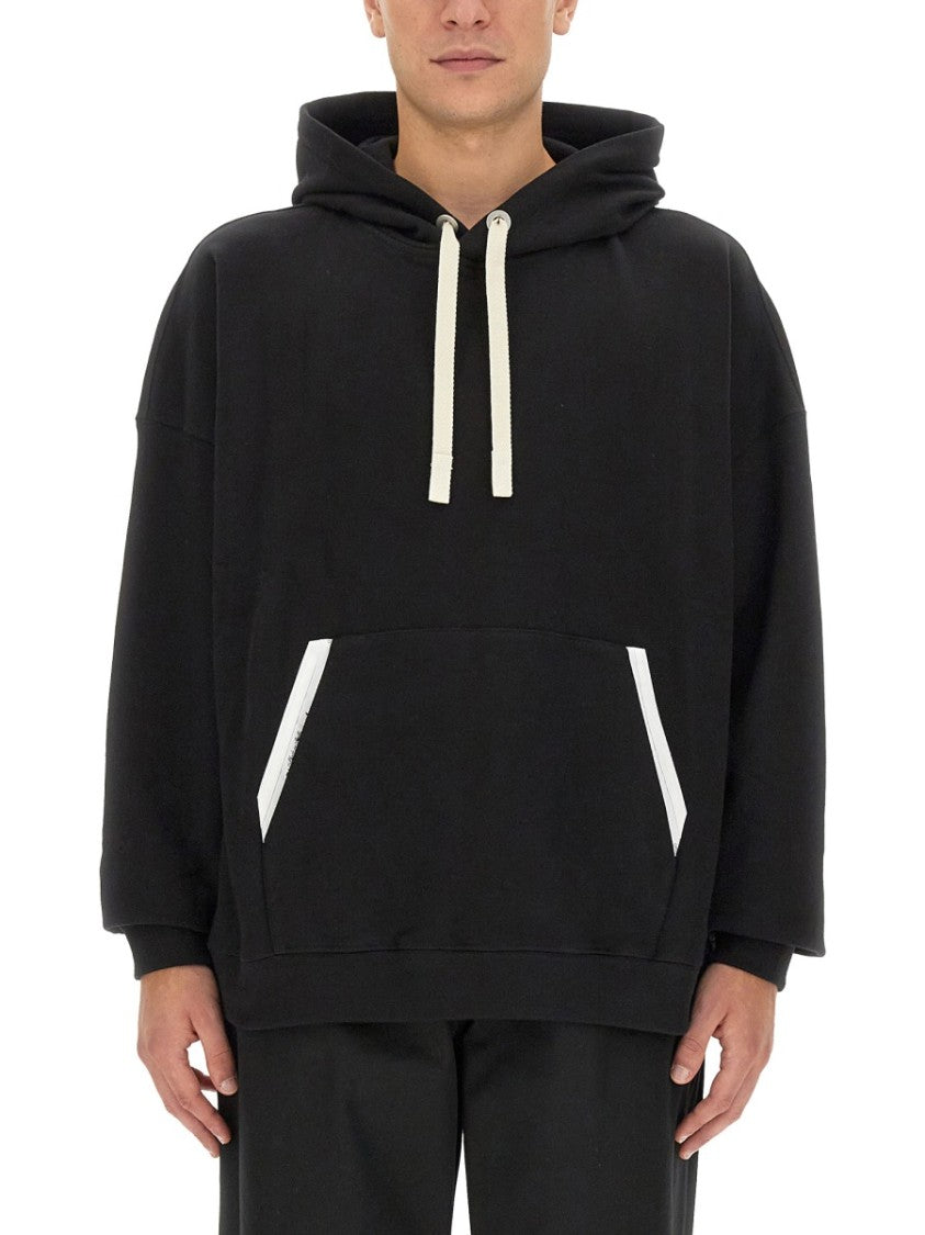 Relaxed-Fit Cotton Hoodie With Contrasting Drawstrings