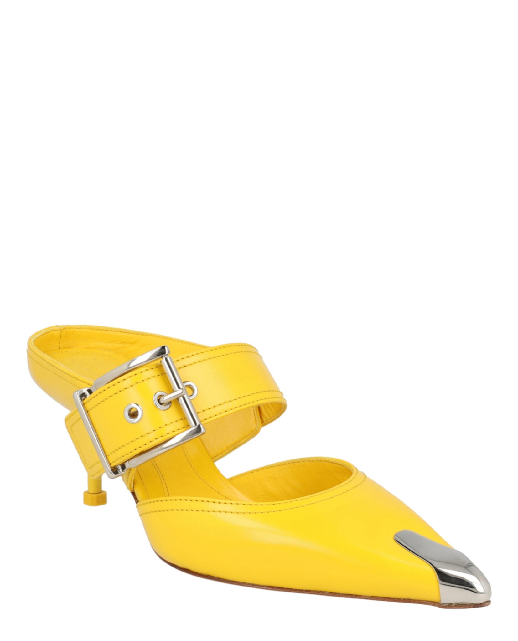 Buckle Leather Mules