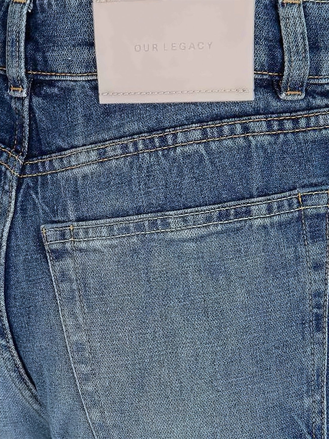 Blue Medium Wash Fading Whiskering Jeans