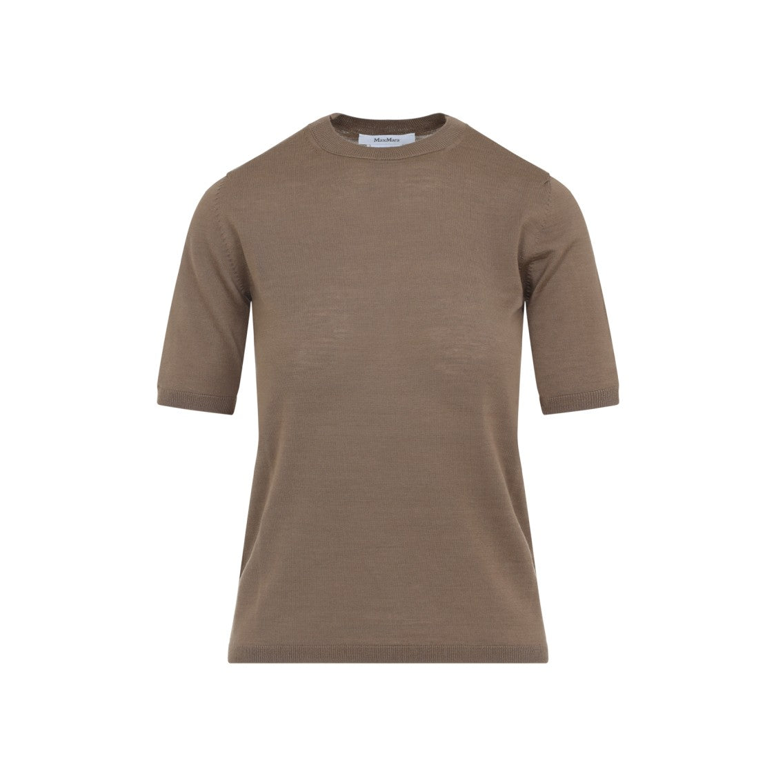 Short-Sleeve Virgin Wool Sweater With Classic Round Neckline