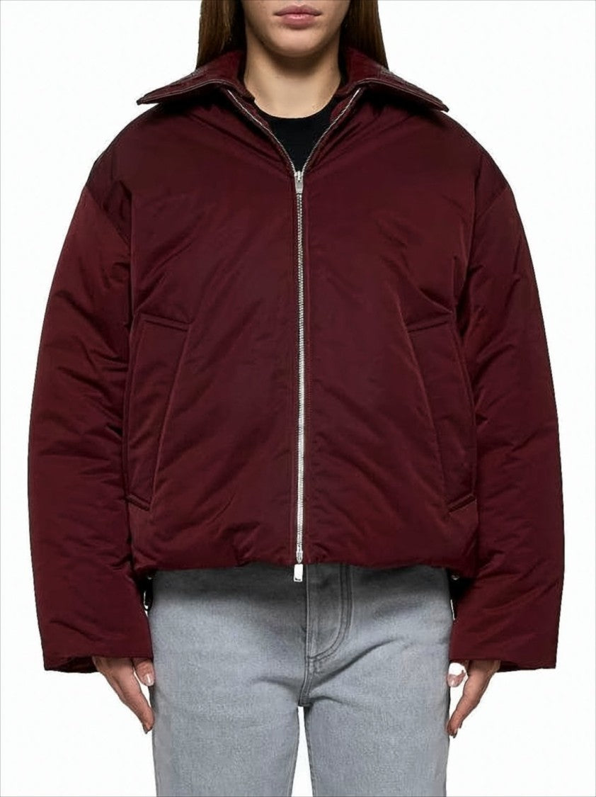 Boxy Cropped Jacket with Woven Textured Collar