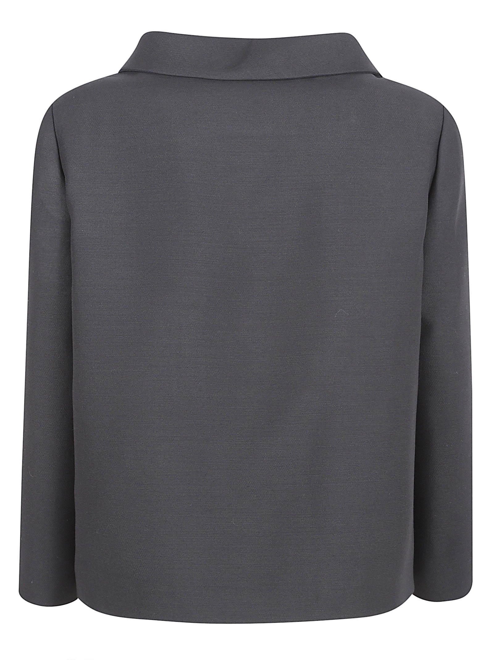 Short Black Jacket with Concealed Closure