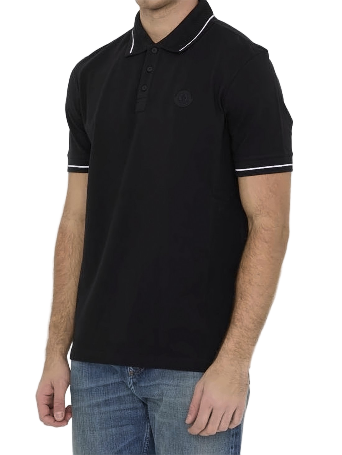 Short-Sleeve Polo Shirt with White Piping