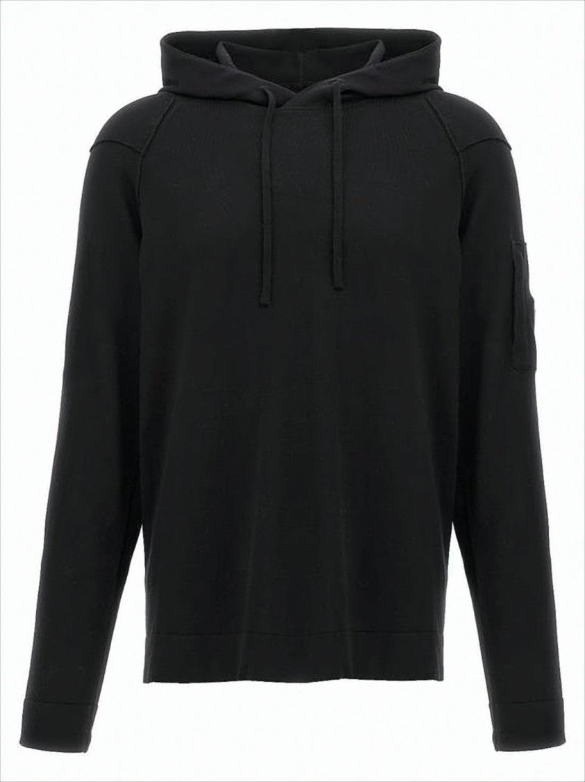 Relaxed-Fit Black Hoodie with Distinctive Logo Patch