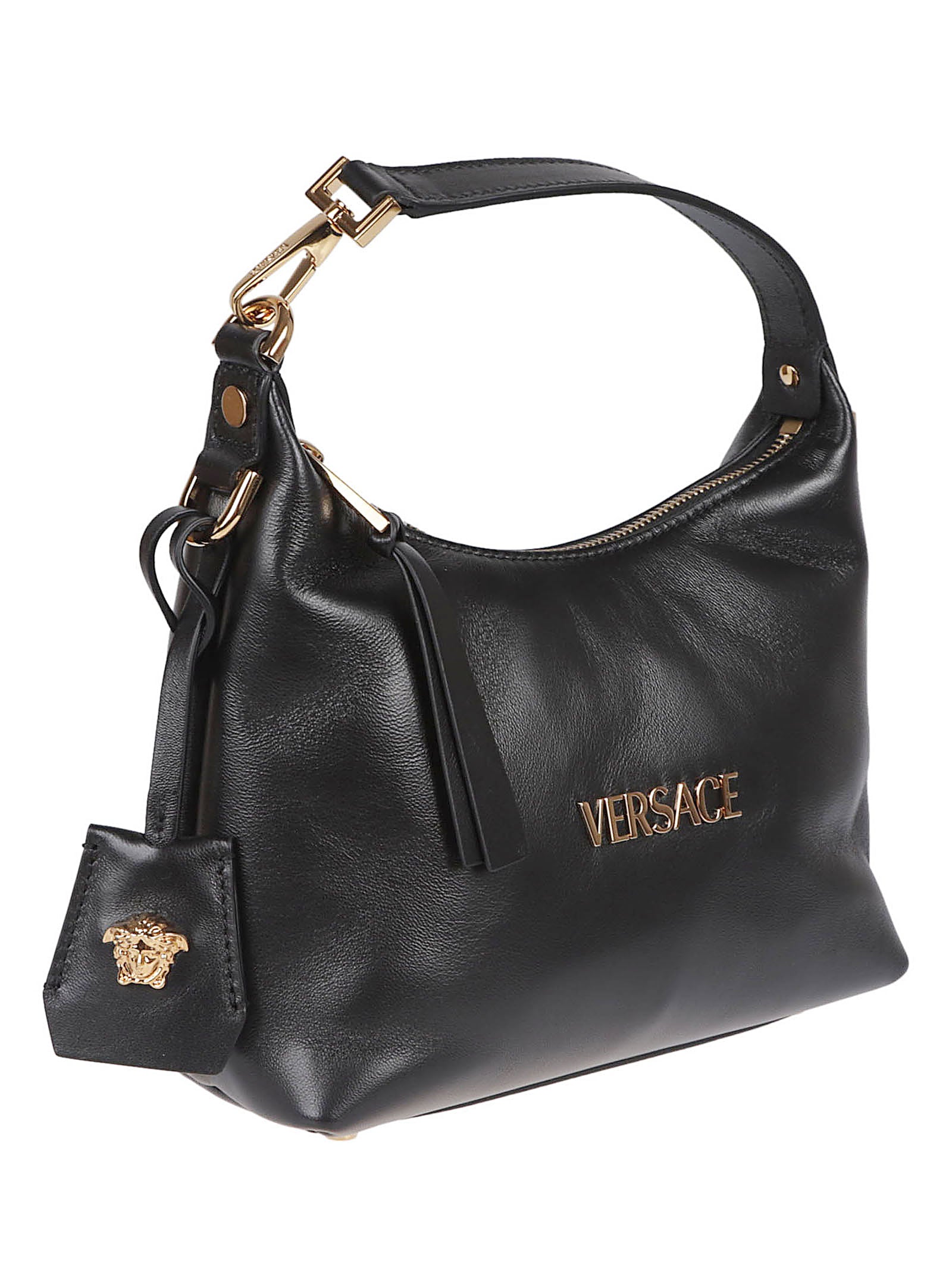 Black Leather Bag With Adjustable Strap