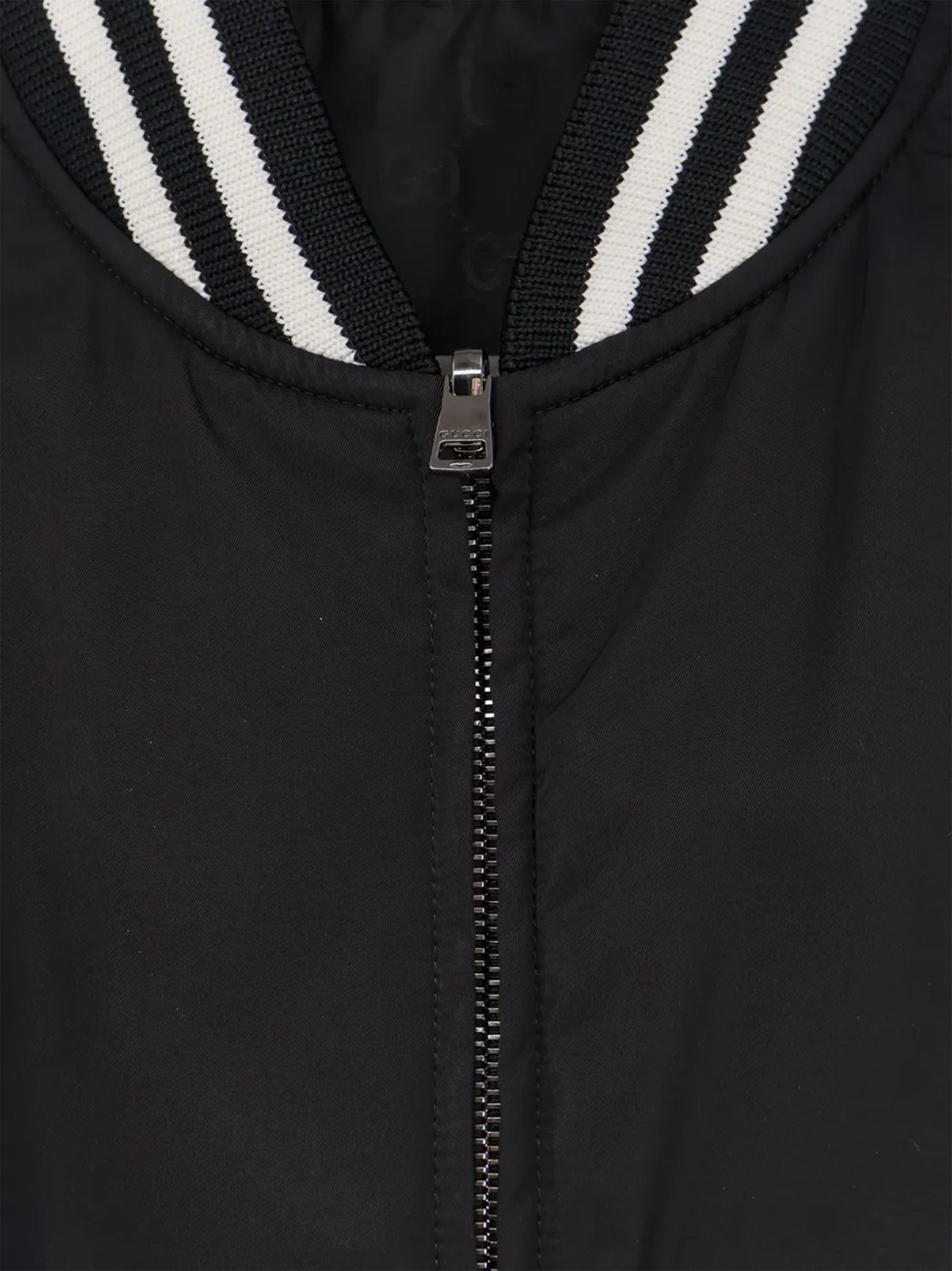 Black Blouson Ribbed Detail Bomber Jacket