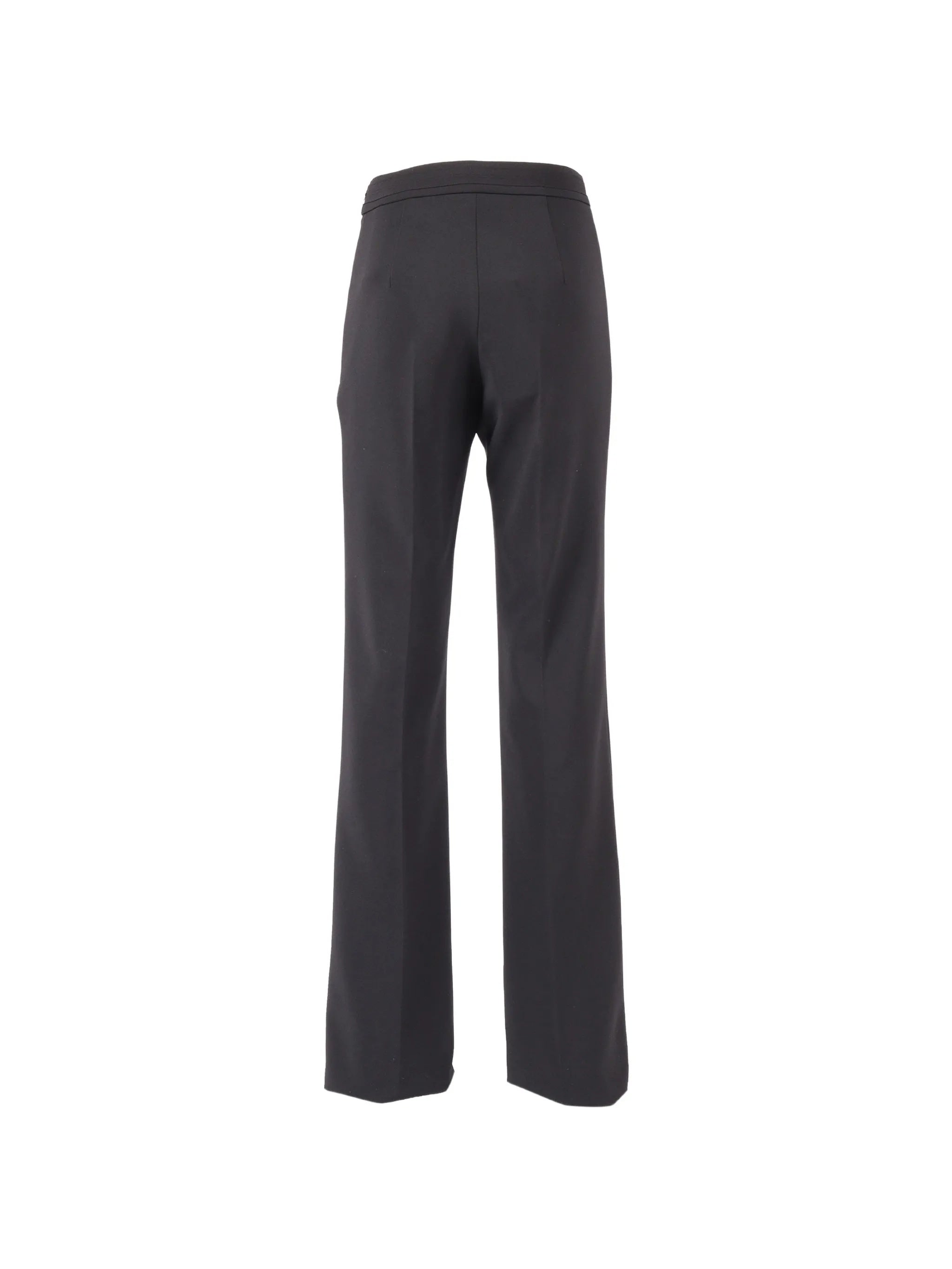 High-Waist Black Structured Wide-Leg Pants