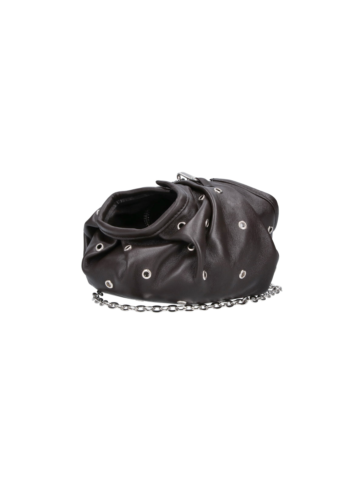 Brown Pulsera Slouchy Eyelet Shoulder Bag