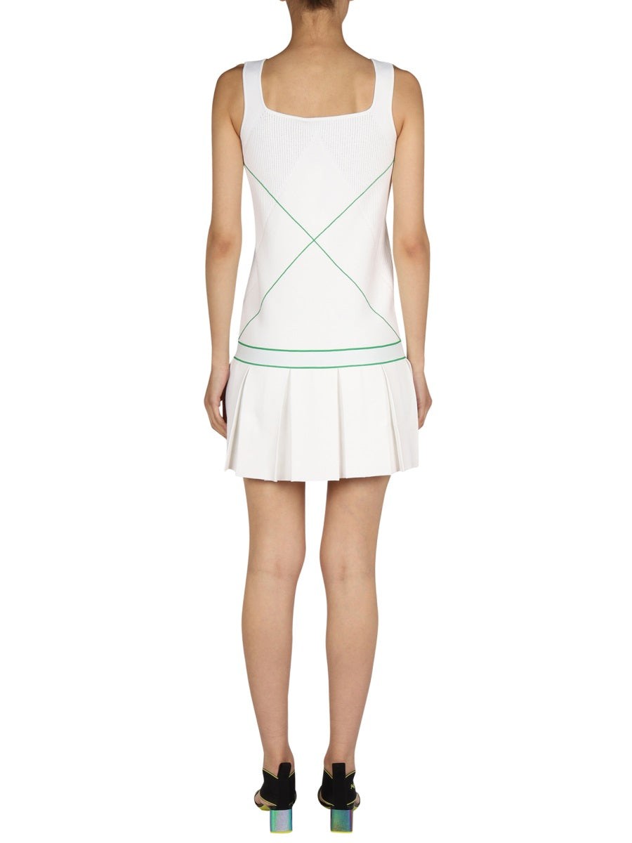 Logo Embroidery Day Dress with Elastic Waistband