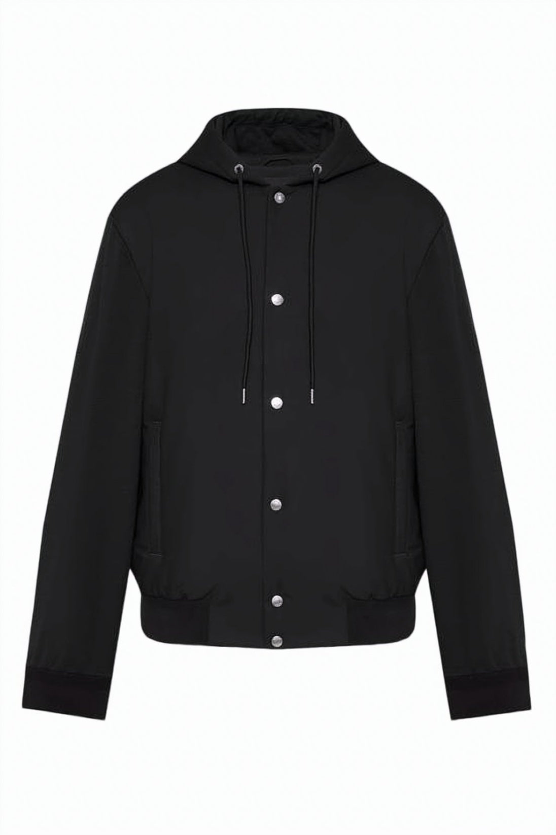 Cropped Black Jacket with Adjustable Hood