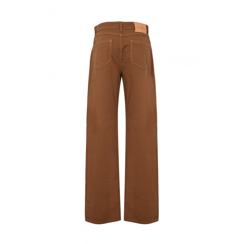 High-Waisted Wide-Leg Pants with Classic Five-Pocket Design