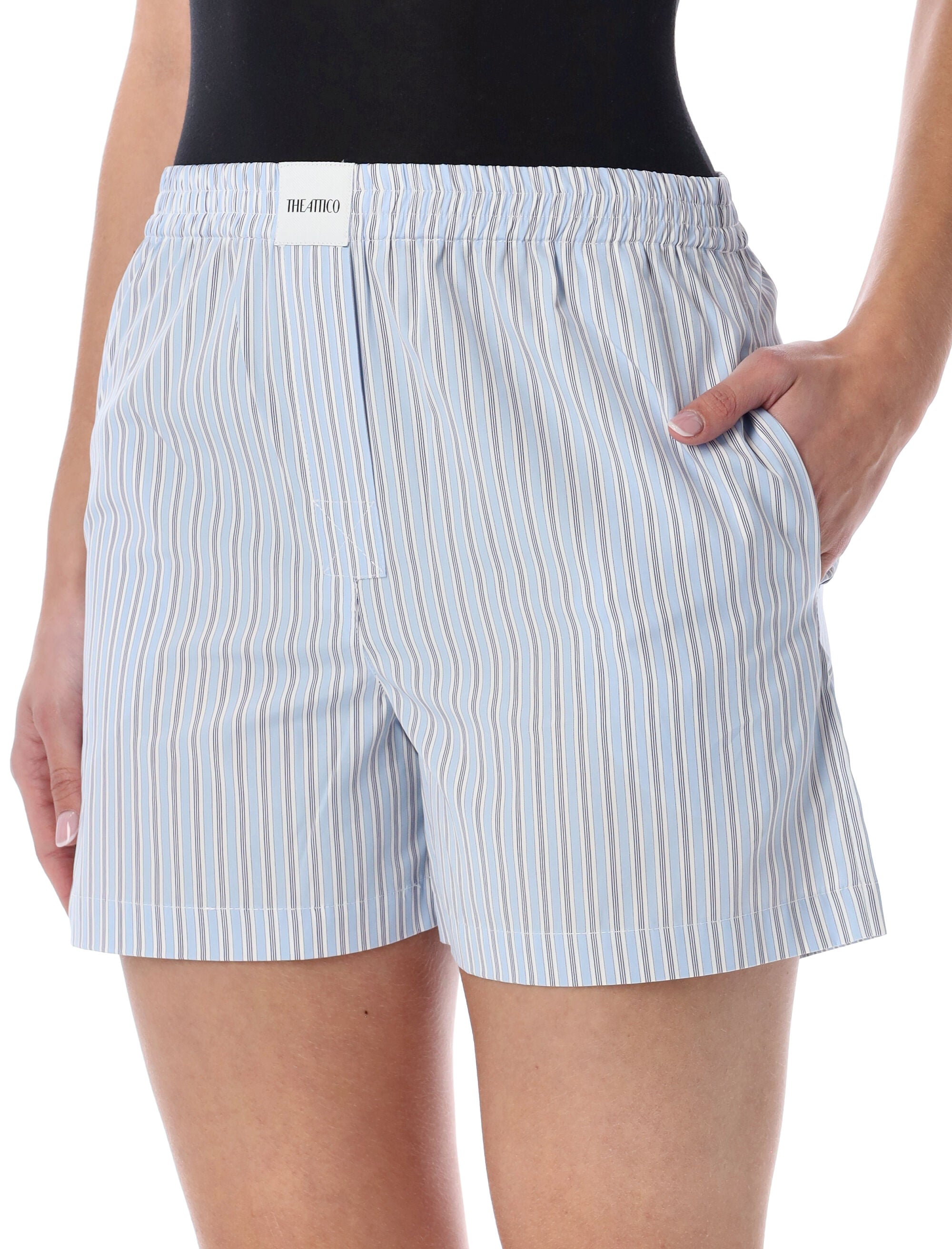 Striped Poplin Shorts