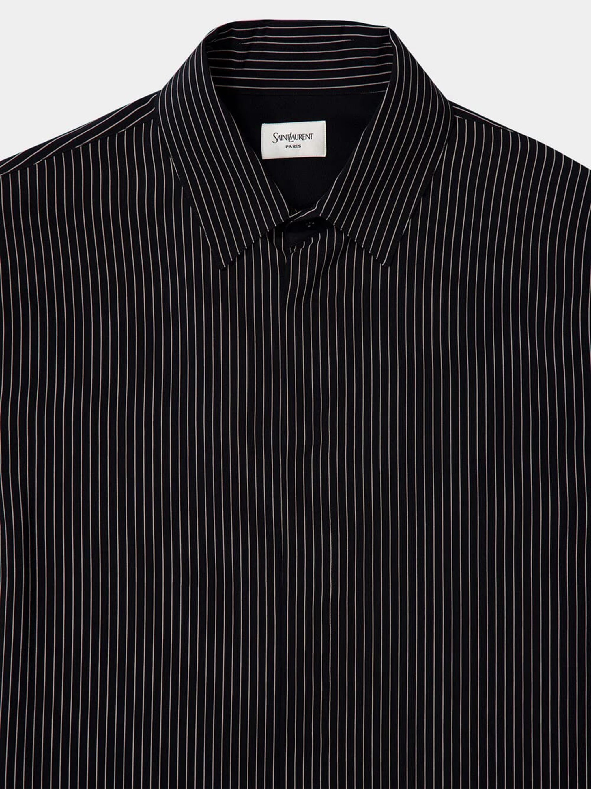 Black Pinstripe Fabric Shirt