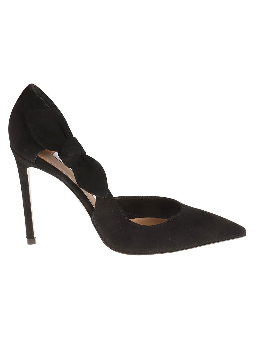 Pointed Toe Pumps With Bow Detail
