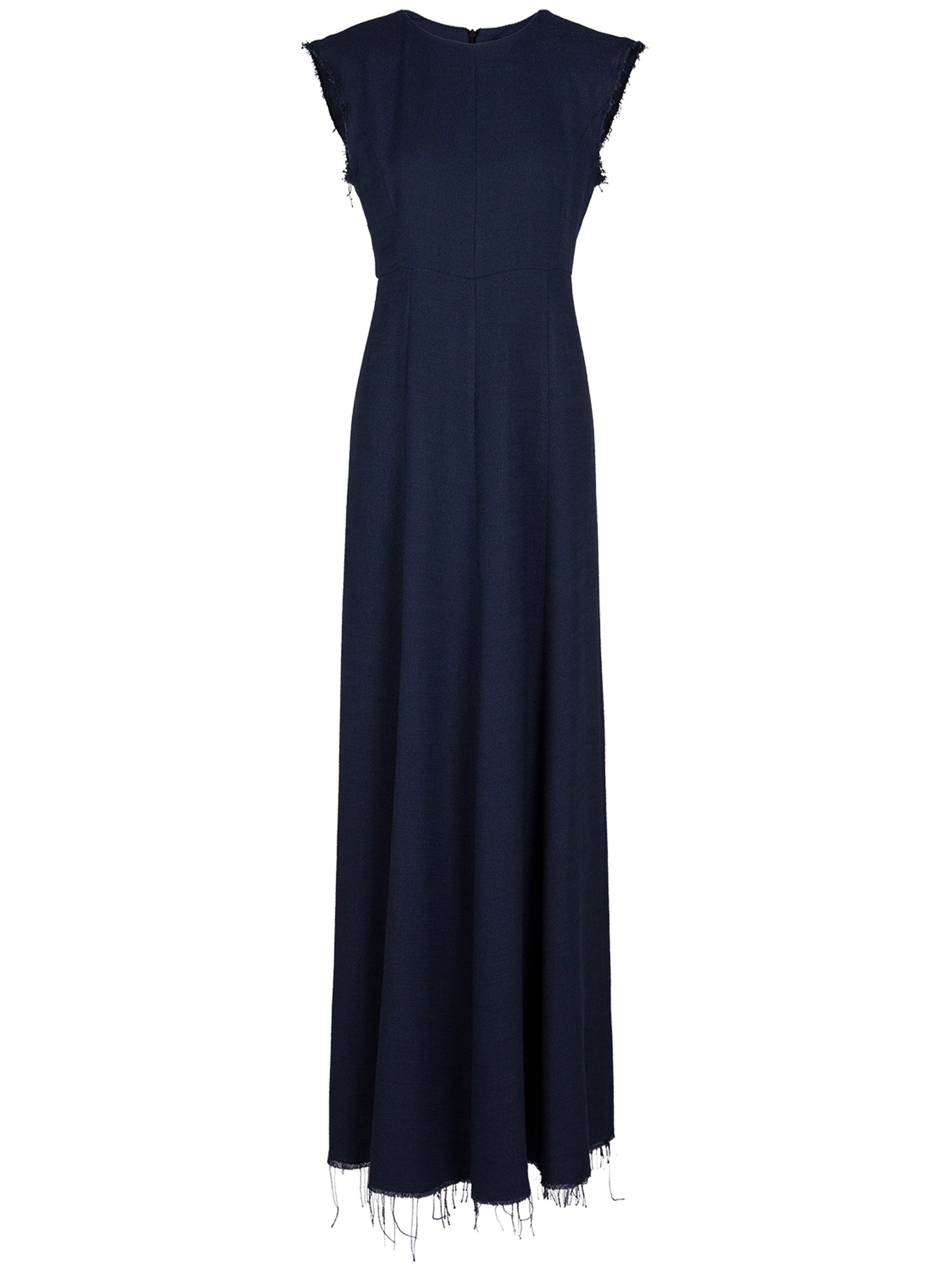 Black Abito Breeze Frayed Long Dress