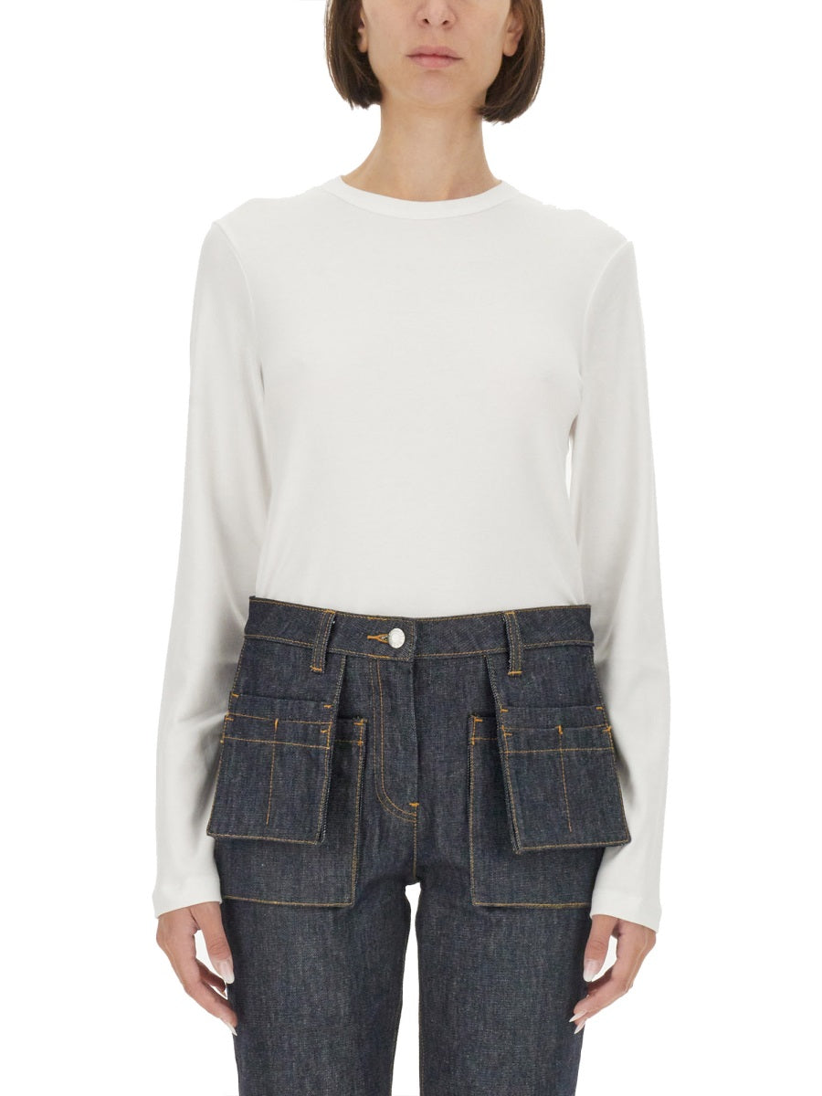 Classic Round Neck Long-Sleeved T-Shirt With Subtle Logo Detail