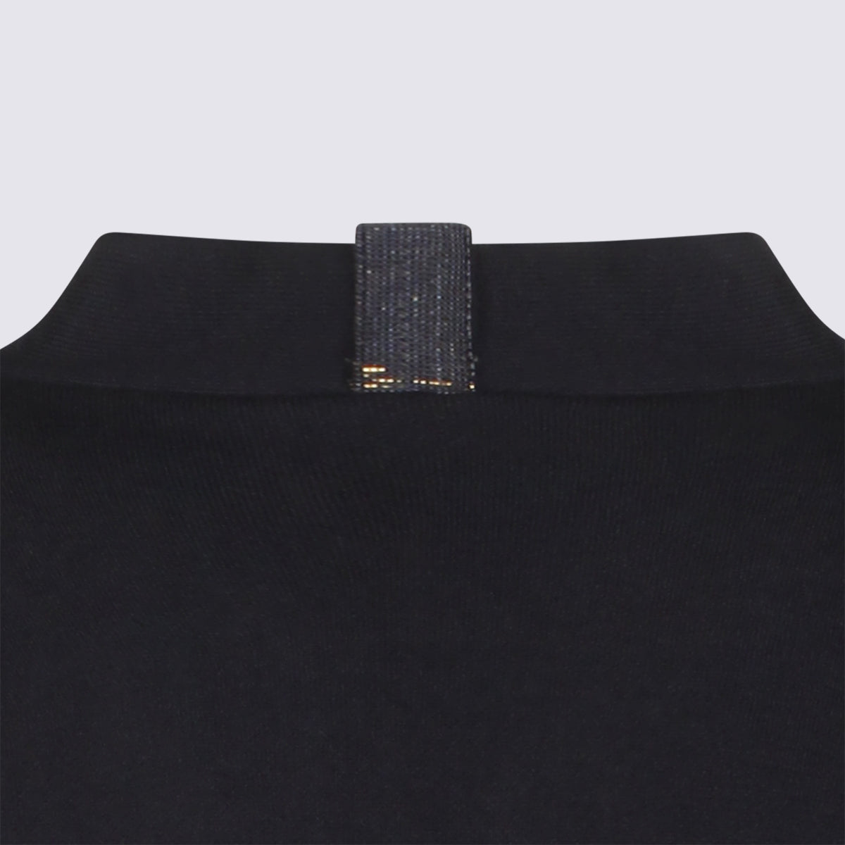 Navy V-Neck Zip Knit Top