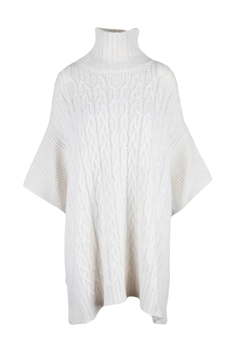 Cashmere Cape Sweater - White