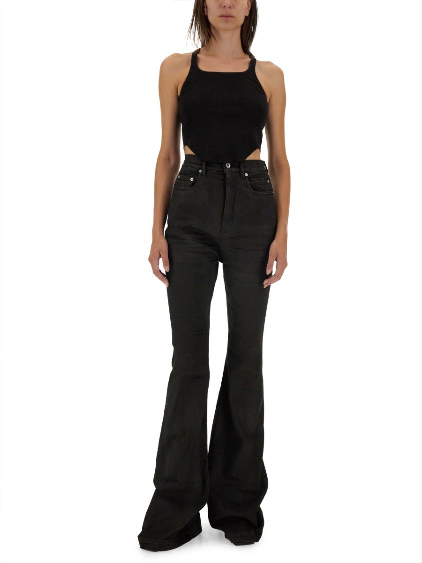 Fitted Black Cotton Tank Top