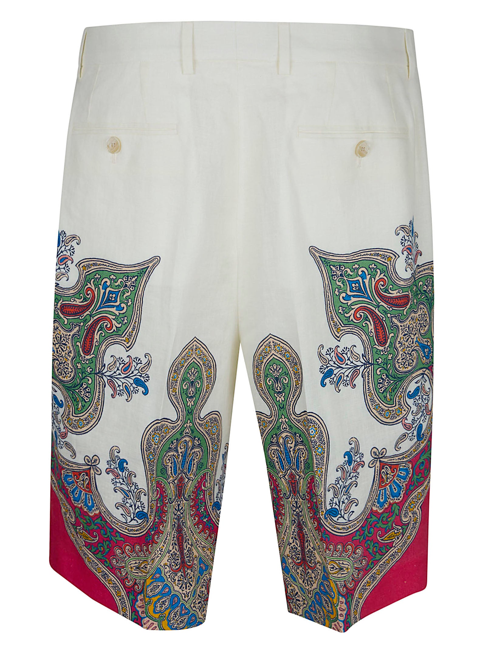 Pure Linen Regular Fit Button-Zipper Shorts