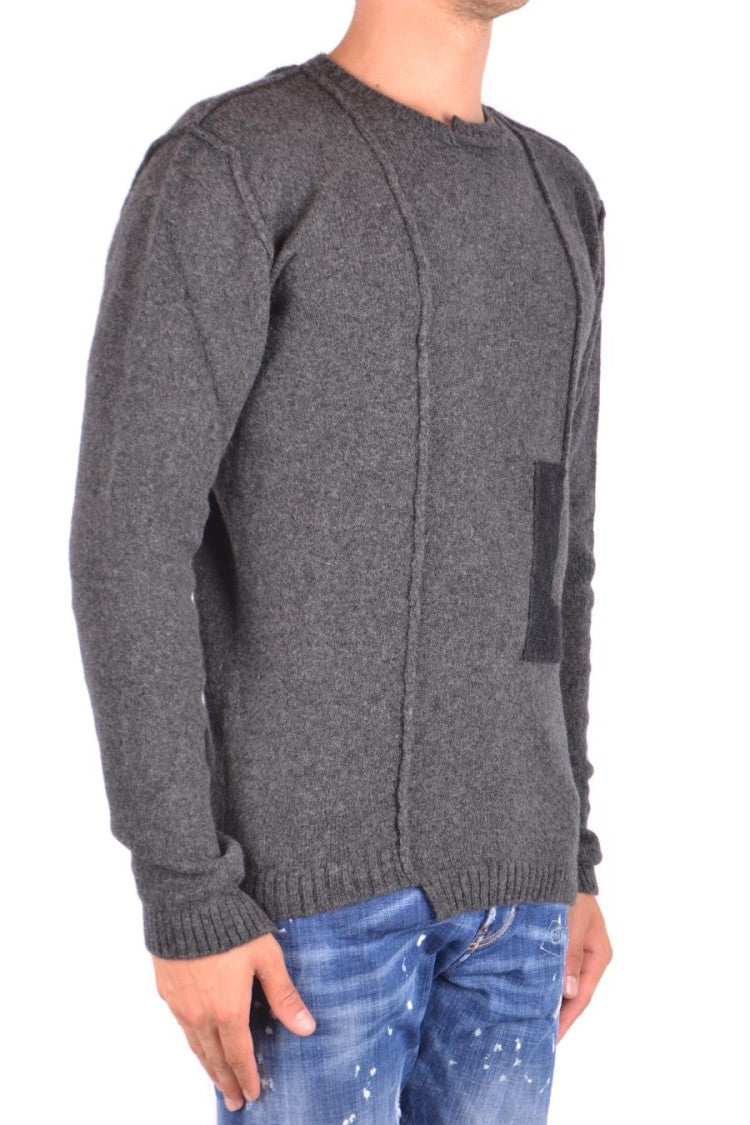 Textured Knit Sweater With Vertical Seam Details
