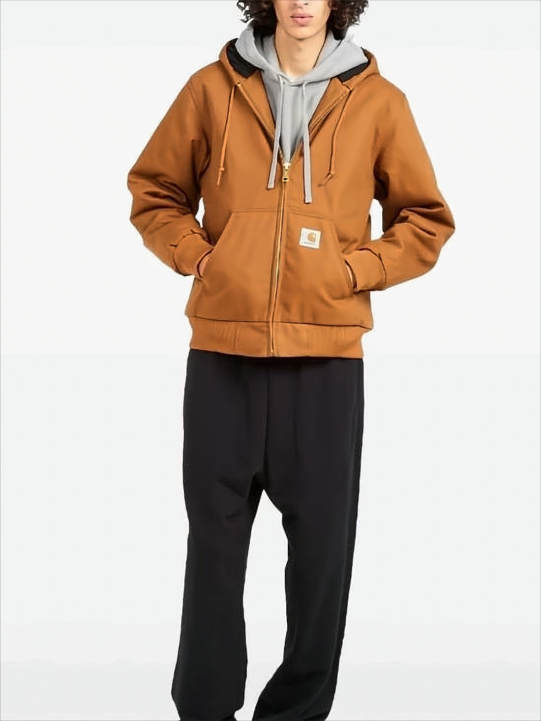 Hooded Zip-Up Jacket with Kangaroo Pocket
