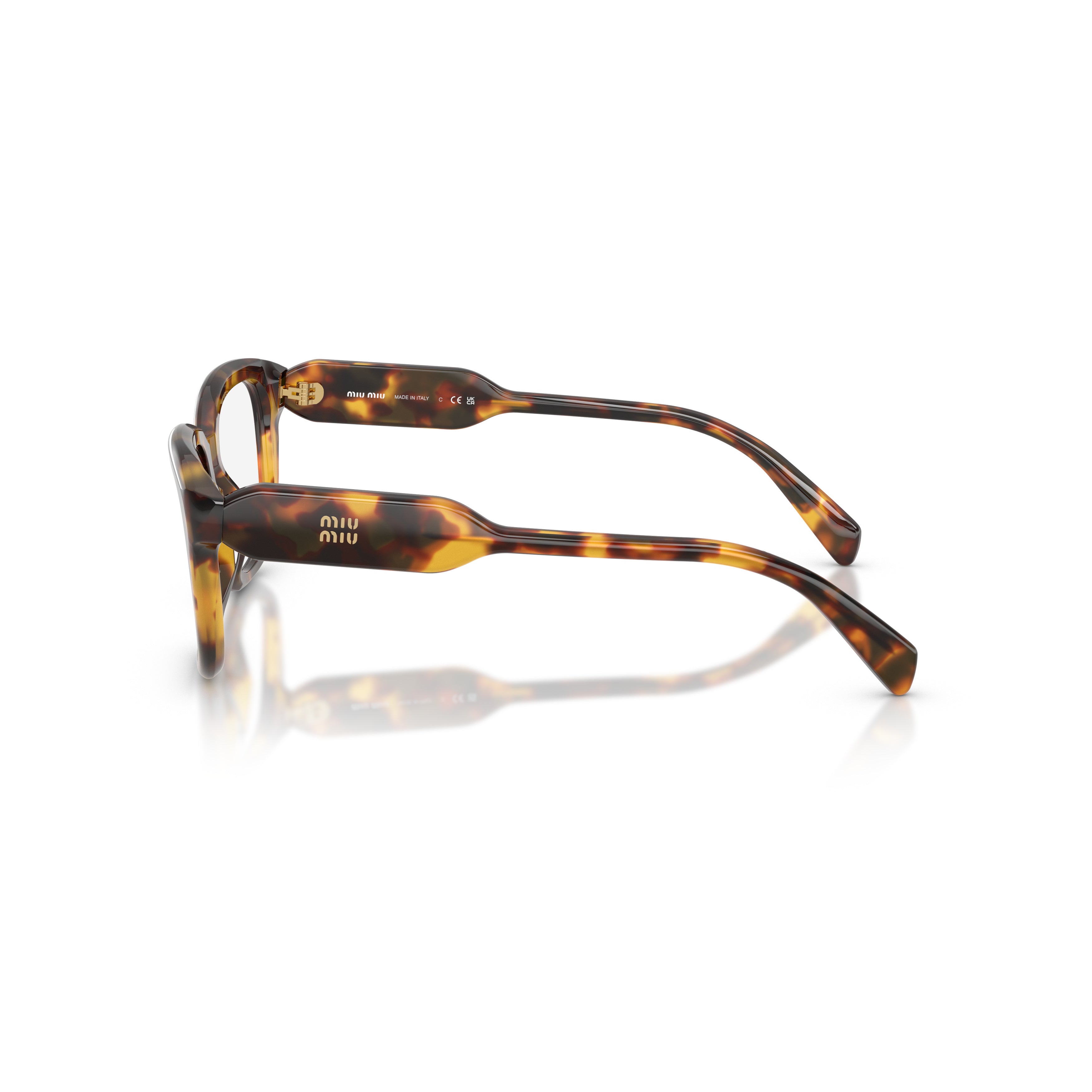 0mu 02zv Oversized Square Tortoiseshell Frame Miu Miu Eyeglasses
