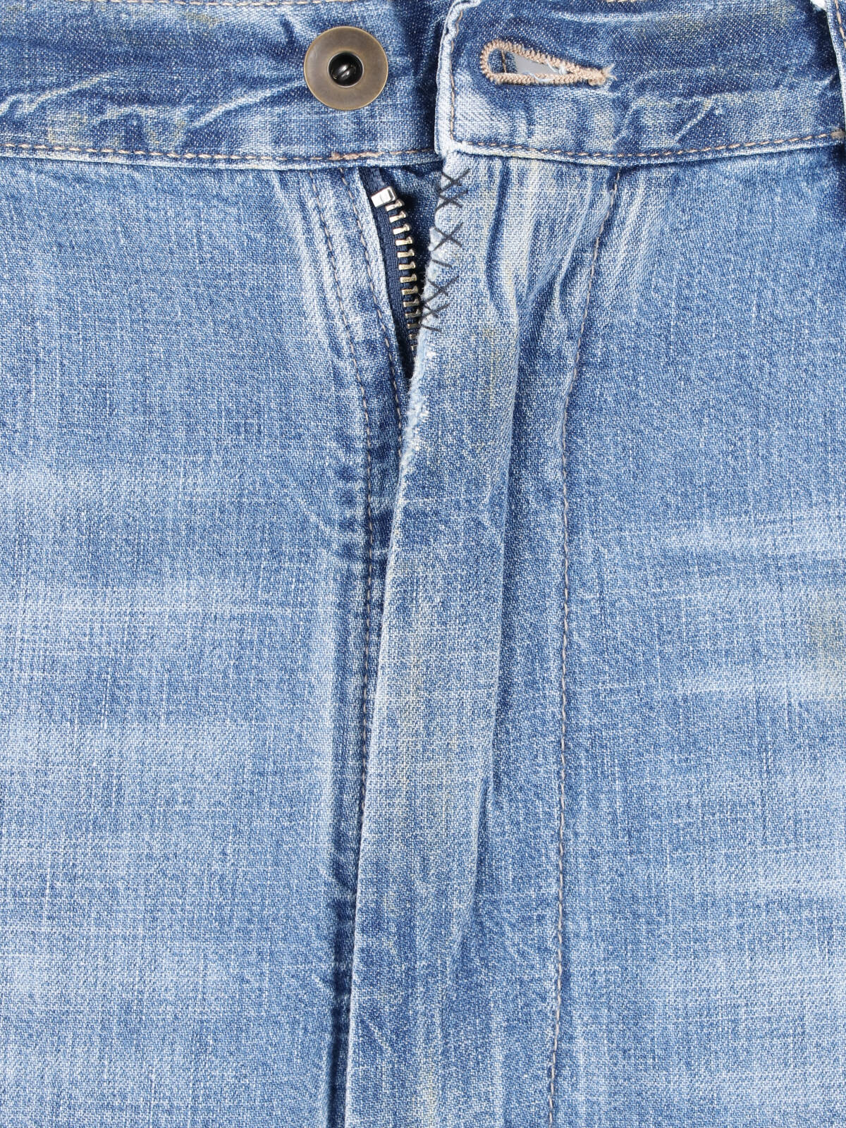 Blue Wide-Leg Four Stitches Jeans