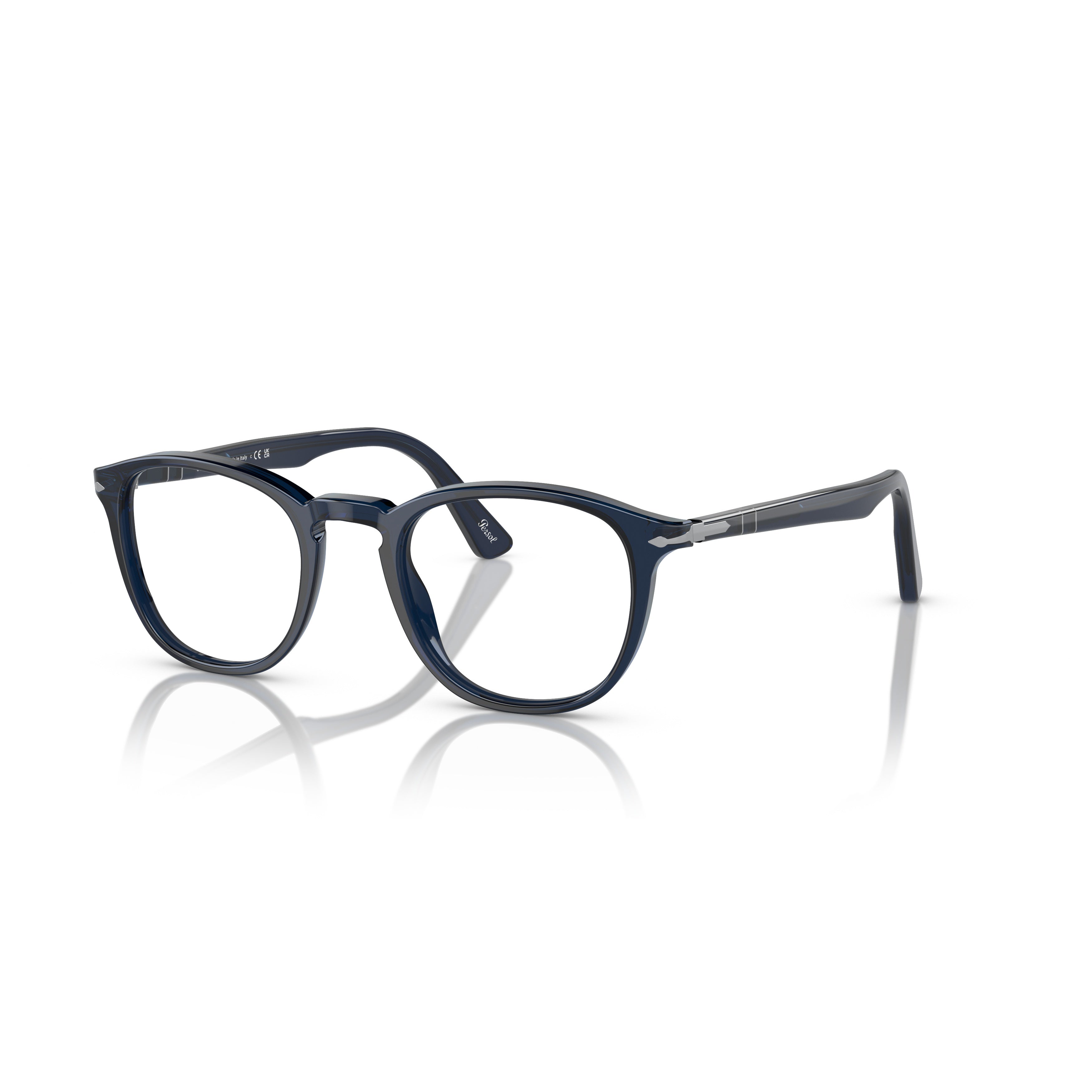 0po3143v Round Acetate Sunglasses with Metallic Accents