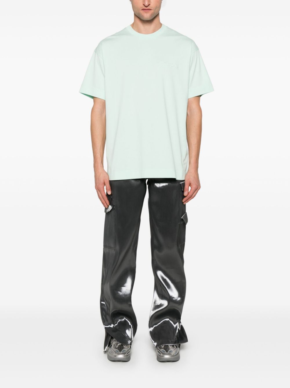 Crew Neck T-Shirt in Turquoise Blue-Green