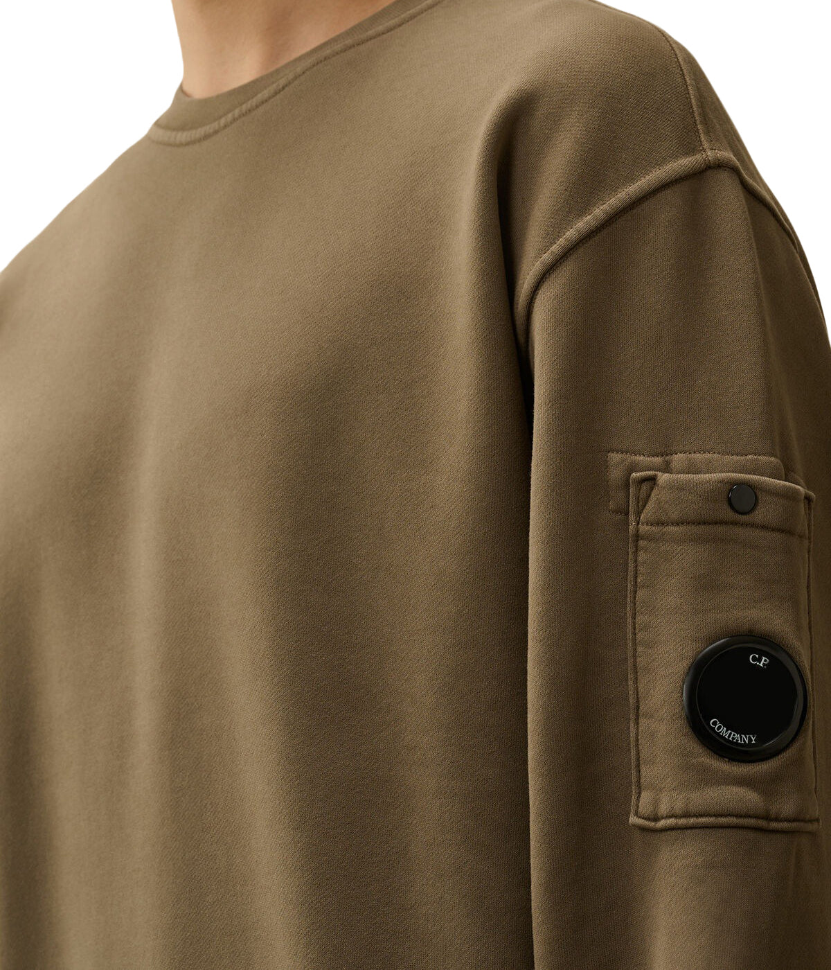 Long-Sleeve Crewneck Sweatshirt With Pocket Detail
