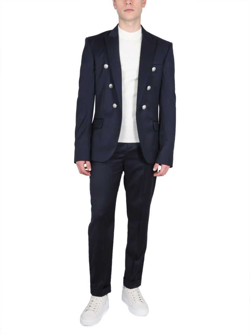 Black Wool Straight Leg Pants