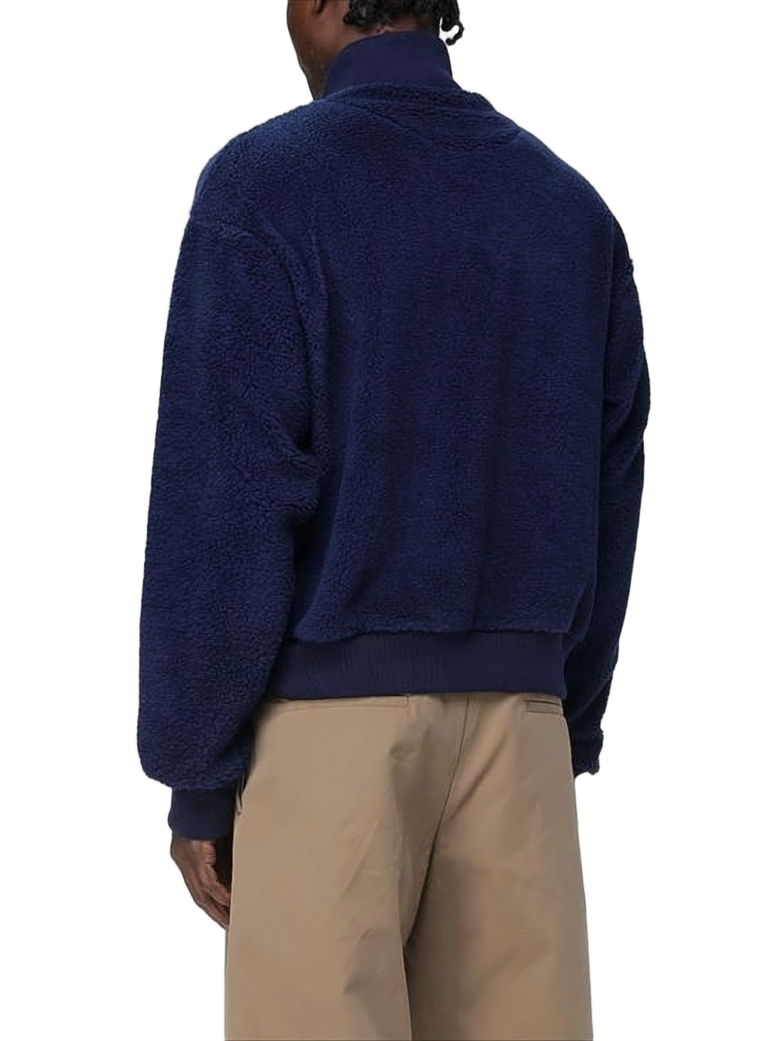 Plush-Textured High Turtleneck Pullover