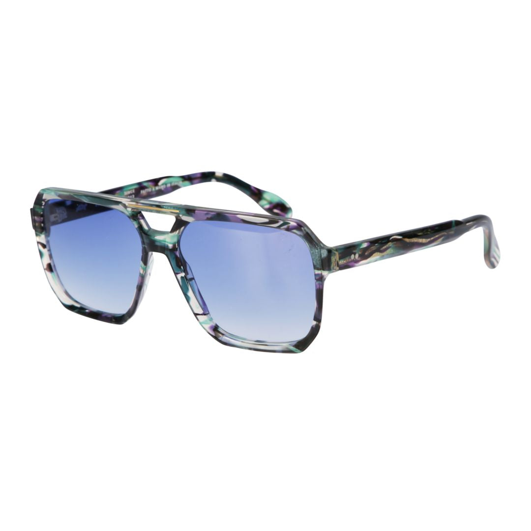 Oversized Square Sunglasses with Marbled Frame