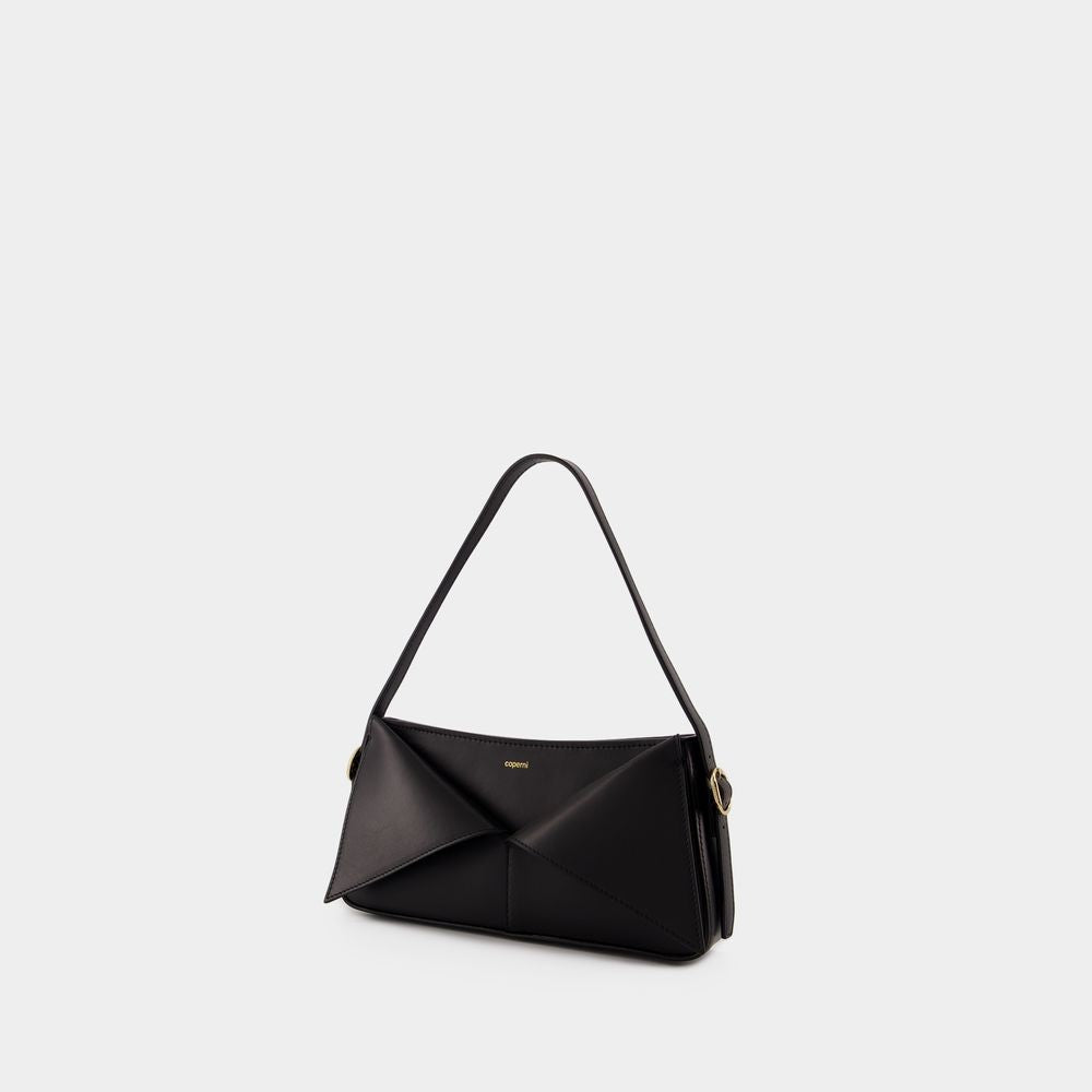 Belt Baguette Bag Purse - Leather - Black