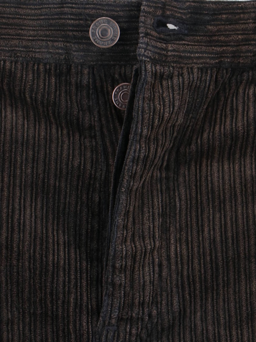 Tailored Brown Trousers With Mid-Rise Waist