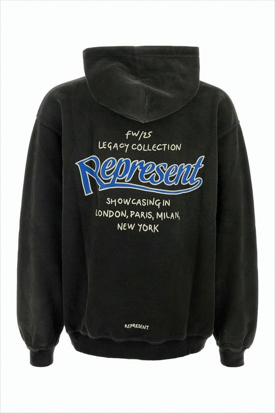 Black Relaxed-Fit Hoodie with Graphic Design