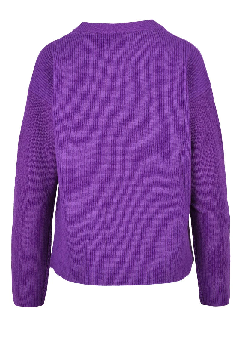 Ribbed Wool Sweater - Purple